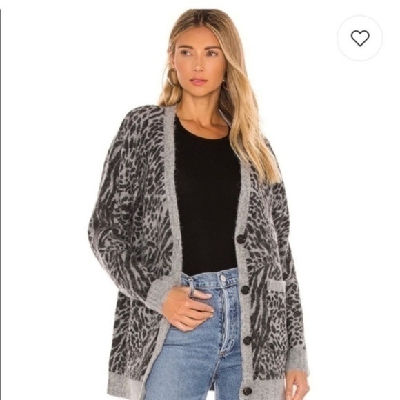 Rails Oslo Grey Mixed Animal Wool Cardigan Sweater​​ - Picture 1 of 13